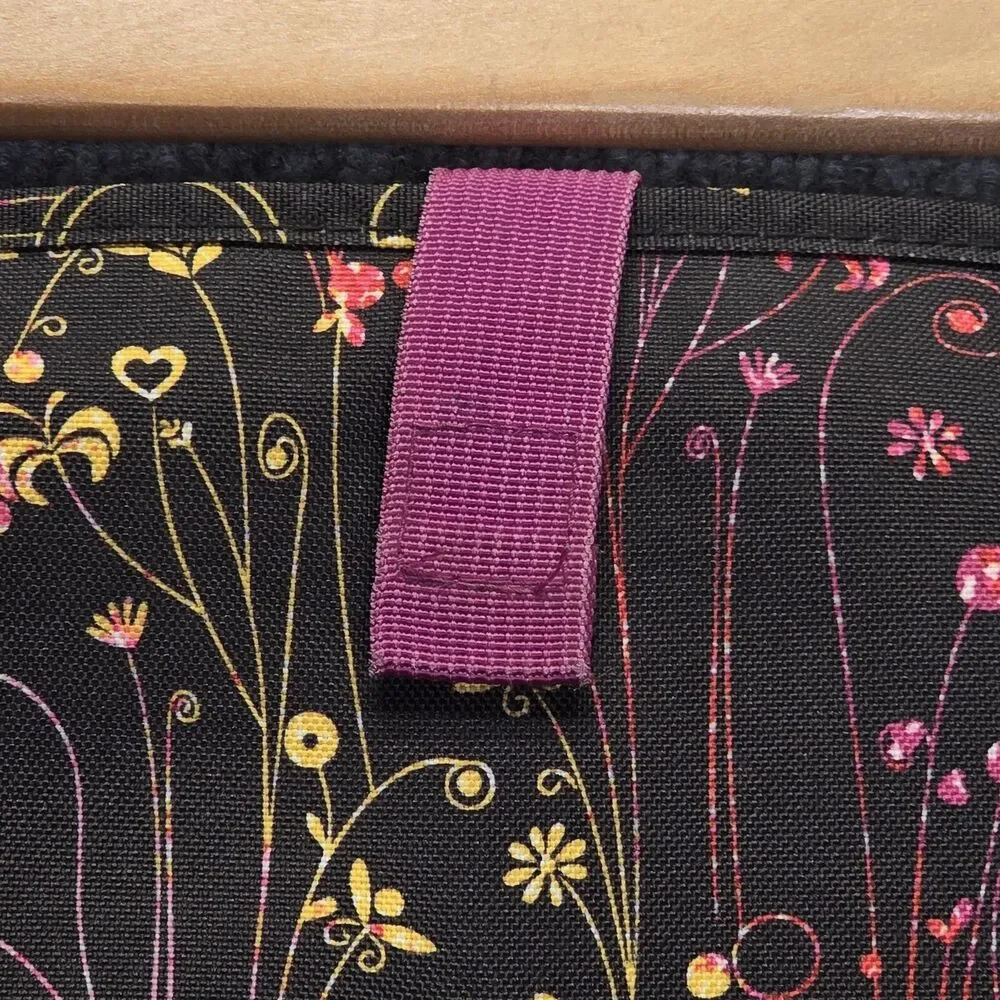 JanSport 15 in Laptop Sleeve Case Black Floral Padded Protective Lining Pink